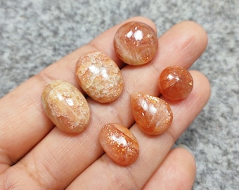 AAA Sunstone Cabochon Gemstone/ Red American Sunstone Stone/ Designer Gemstone For Jewelry Making