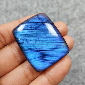 Cabochon de guérison de labradorite, pierre précieuse bleue de labradorite canadienne, labradorite en vrac de forme rectangulaire pour la fabrication de bijoux