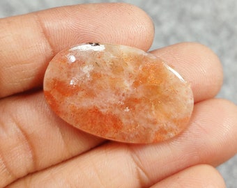Cristal de pierre de soleil, Cabochon de pierre de soleil, Belle pierre de soleil, Pierre de soleil orange scintillante scintillante, Cristaux naturels, Pierres pour la fabrication de bijoux