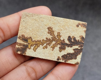 Natural Psilomelane Dendrite Cabochon, Loose Semi Precious Gemstone Unpolished Stone For Jewelry Making