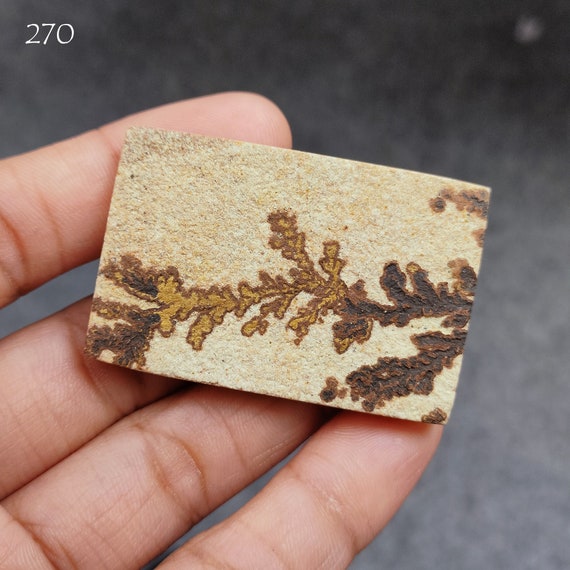 Natural Psilomelane Dendrite Cabochon, Loose Semi Precious Gemstone Unpolished Stone For Jewelry Making