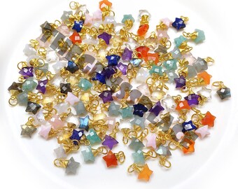 Star Crystal Charm Pendant/Choose Your Stone Charm/Faceted Stone Star Pendant/Tiny Charms For Jewelry Making/Tiny Star Pendant/Sell Per Pcs