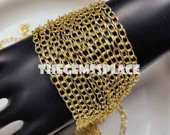 Raw Brass Link Chains - Cable Chains - Soldered Chooker Chains - Chunky Chains - Long Oval Link Chain, Wholesale Chain, DIY Chain, Gift Her