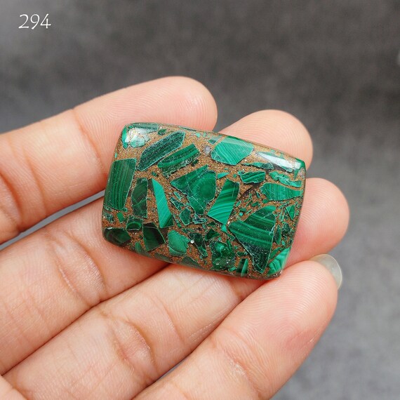 Beautiful Copper Malachite Cabochon, Copper Malachite Gemstone