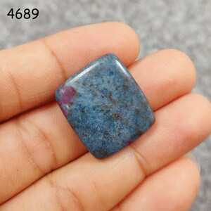 Natural Ruby in Kyanite Cabochon, Loose Gemstone Flat Back Hand Polish Ruby Kyanite Stone, Healing Crystal, Gift For Jewelry Making Craft