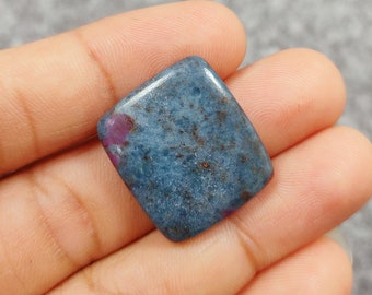 Natural Ruby in Kyanite Cabochon, Loose Gemstone Flat Back Hand Polish Ruby Kyanite Stone, Healing Crystal, Gift For Jewelry Making Craft