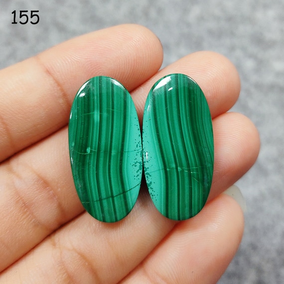 MALACHITE Pair Cabochon Loose Gemstone, Natural AAA+ Malachite Pair Cabochon For Handmade Jewelry, Jewelry Making Craft, Malachite Pair