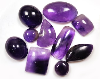 Lotto di cabochon di ametista da 10 pezzi, lotto all'ingrosso cabochon di ametista utilizzato per la creazione di gioielli, pietra preziosa curativa, pietra preziosa di ametista viola, regalo