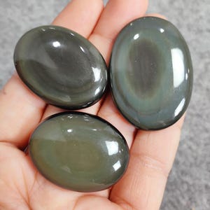 3 Pcs Lot RAINBOW OBSIDIAN Cabochon Wholesale Lot, Used For Jewelry Making And Wire Wrapping, Flat Back Gemstone, Obsidian Cabochons