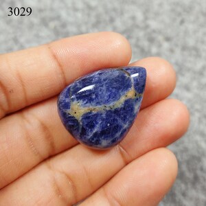 Natürliche Sodalith Cabochon, Oval Cabochon, poliert Stein, Blauer Stein Cabochon, Blauer Edelstein, Sodalith Cabochon mit flacher Rückseite für die Schmuckherstellung