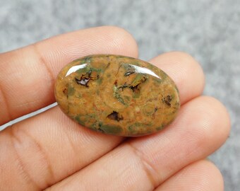 Rhyolith Regenwald Jaspis Edelstein, handgemachter Rhyolith Regenwald Jaspis Edelstein, natürlicher Regenwald Jaspis Stein Schmuck. Handgemacht