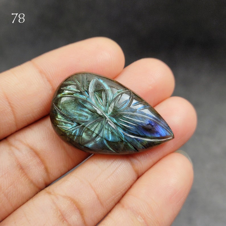 Naturlig labradorit snidad cabochon, handsnidad labradoritkristallblandning former lösa ädelstenshytter, trådlindningssten, cabochoner 78