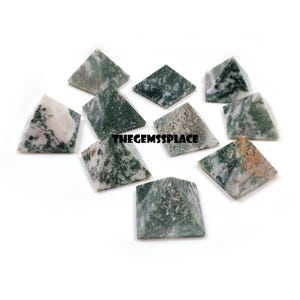 Moss agate pyramids, Moss agate, crystal pyramid, healing crystals, metaphysical, Stone of New Beginnings, Crystal Gemstone, Healing Chakra