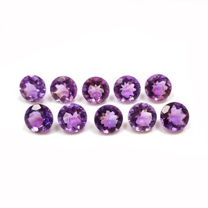 Purple Amethyst Gemstone | Natural Amethyst Faceted | Round Amethyst Designer Stone For Making Jewelry