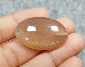 Natural Peach Moonstone - Peach Moonstone Cabochon - Loose Stone - Flat Back - Polished - Peach Moonstone Crystal For Making Jewelry Craft