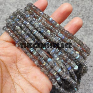 15&quot; Inch Long Best Quality Natural Labradorite Tyre Smooth Beads, Size 5.5 MM Approx Labradorite Beads, Labradorite Tyre Gemstone Wholesale