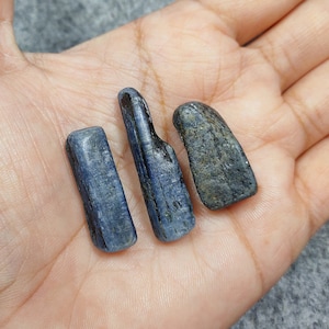 3 Pcs Blue KYANITE Crystal Wand Lot, Natural Blue Kyanite Blades, Wholesale Bulk Lot, Rough Blue Kyanite Blade, Raw Kyanite Blade, Gift Idea