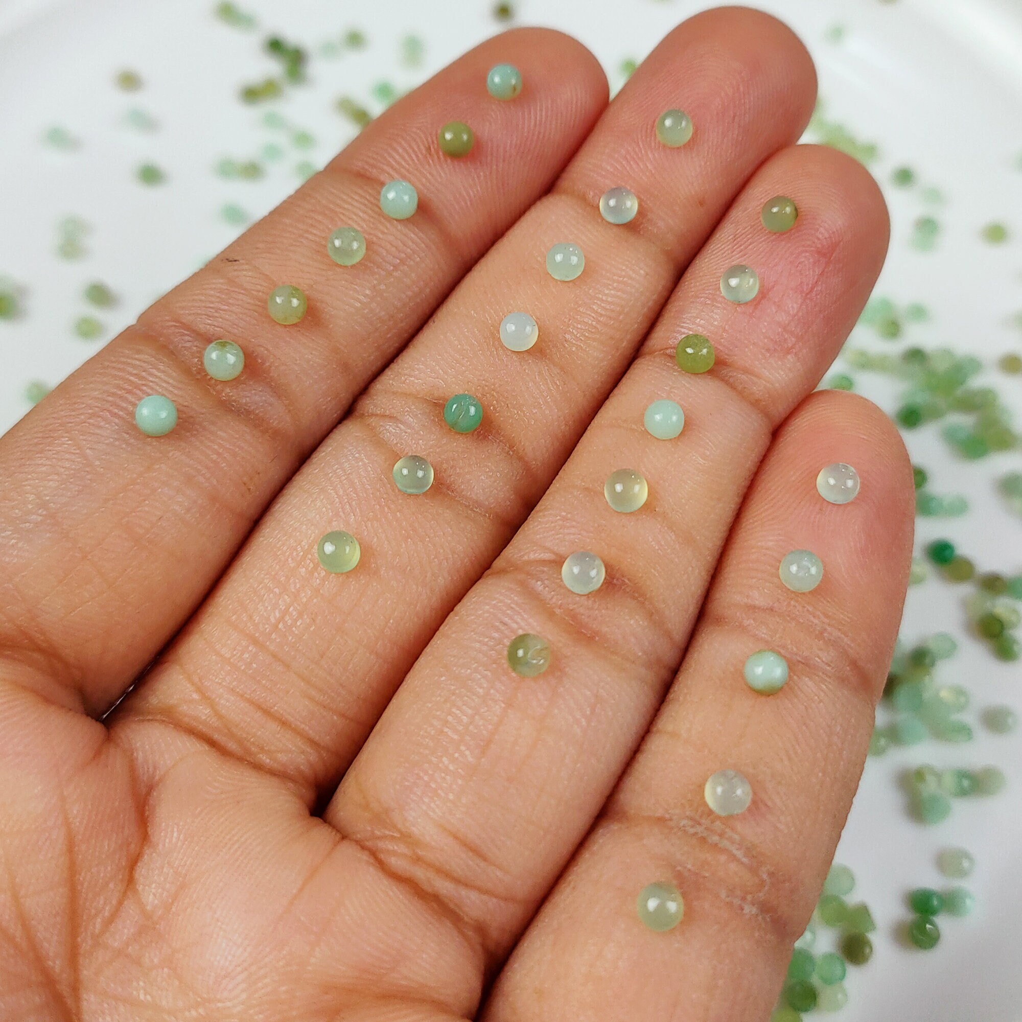 Chrysoprase Gemstone Cabochons, Chrysoprase Round Shape Cabochons, Loose Gemstone, Chrysoprase Cabochons, 3 mm Round, Jewelry Making Stone