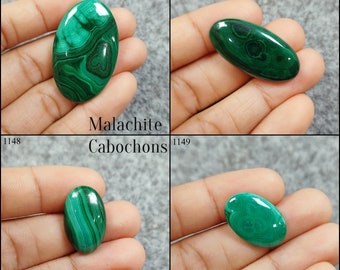 Natural Malachite Cabochon Loose Gemstone, Green Malachite Wholesale Gemstone, Handpolished Malachite, Jewelry Making Cabs