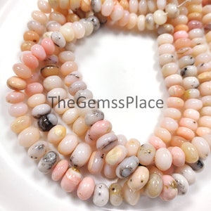 AAA Quality Pink Opal Stone Bead, Natural Pink Opal Rondelle Beads, Healing Opal Gemstone Beads, Smooth Rondelle Opal Beads, Jewelry Making