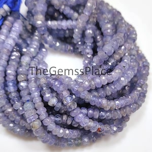 AAA Natural Tanzanite Gemstone Beads, Faceted Rondelle Shape, Gorgeous Natural Blue Tanzanite Gemstone Beads For DIY Jewelry