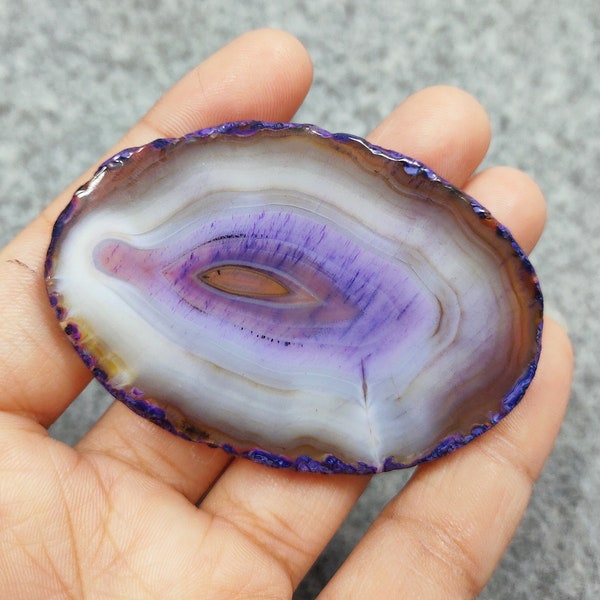 Agate Natural Purple Earth Tone Crystal Slice, Hostess Birthday Housewarming Candle Jewelry Tray, Blue Agate Slice, Gift For Best Friend
