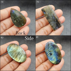 Naturlig labradorit snidad cabochon, handsnidad labradoritkristallblandning former lösa ädelstenshytter, trådlindningssten, cabochoner bild 6