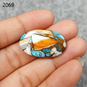 Spiny Oyster Turquoise, AAA grade, oval shape oyster copper turquoise, flat back cabochon, Healing Gemstone, Natural Turquoise Gemstone