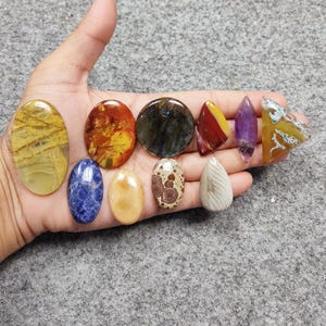 10 Pcs Mix Crystal Lot - Wholesale Mix gemstone lot - Top Quality Gemstone Lot - Bulk Mix Gemstone Cabochons for Making Jewelry, DIY Craft