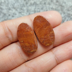Red Red Jasper Gemstone | Natural Jasper Cabochon Pair | Oval Jasper Designer Stone For Making Jewelry