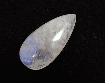 Natural Rainbow Moonstone Cabochon, Pear Shape Blue Fire Gemstone Polished Jewelry Making Stone Supplies
