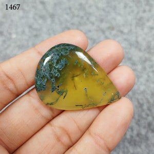 Top grade!!! Natural Moss agate cabochon, Amazing Polished Moss agate Gemstone Pear shape for jewelry making