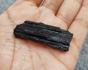 Raw Black Tourmaline Crystal, Handmade Wand, Natural Loose Stone for Home Protection Jewelry Making