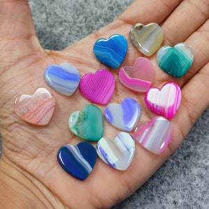 10 Pcs Heart Shape Banded Agate Lot, Crystal Heart, Gemstone Heart, Palm Heart, Heart Gemstone, Stone Heart, Carved Heart, Gift For Her