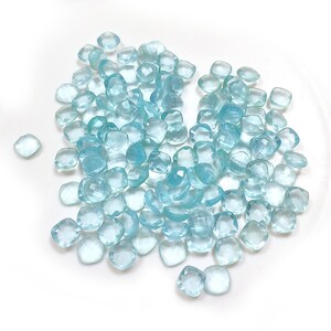Blue Chalcedony Faceted Cushion, Handamade Gemstone, 9mm Approx, Blue Glass Stone, Jewelry Making Gemstone, Healing Crystal, Craft Supplies