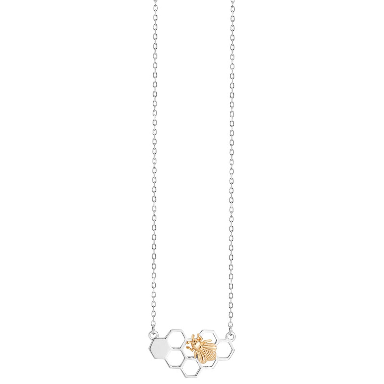 9ct Gold Winged Queen Bee Sterling Silver Charm Bracelet main image 0