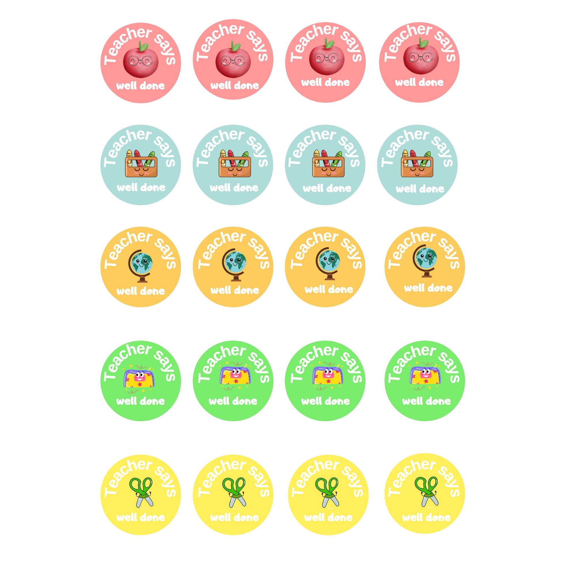 Colorful Teacher Digital Printable Stickers Teacher Digital - Etsy