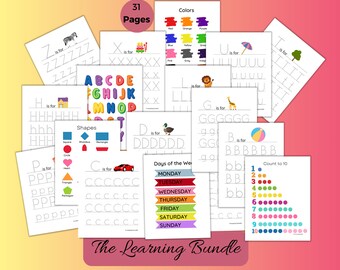 The Learning Bundle, Homeschooling Worksheets, Preschool worksheets,
