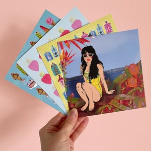 Summer Assorted Postcard Pack / Sun / Tropical / Heat / Sunglasses / Beach Huts / Ice Cream / Strawberries / For Him / For Her / Pastel