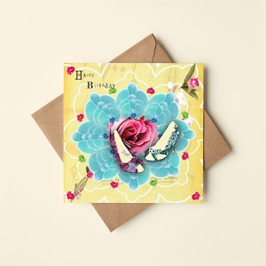 Dansschoenen Verjaardagswenskaart / Klassiek / Elegant / Mode / Bloemen / Collage / Voor haar / Girly / Bestie / Vriend / Blanco binnenkant