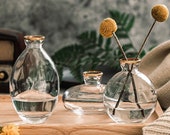 Set of 3 Nordic Mini Tabletop Glass Vase, Ins Hydroponic Flower Vase, Nordic Luxury Glass Flower Vase, Office Decor