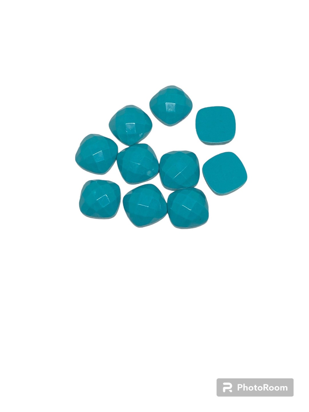 Customize Size Synthetic Turquoise Rose Cut Gemstone Faceted Synthetic