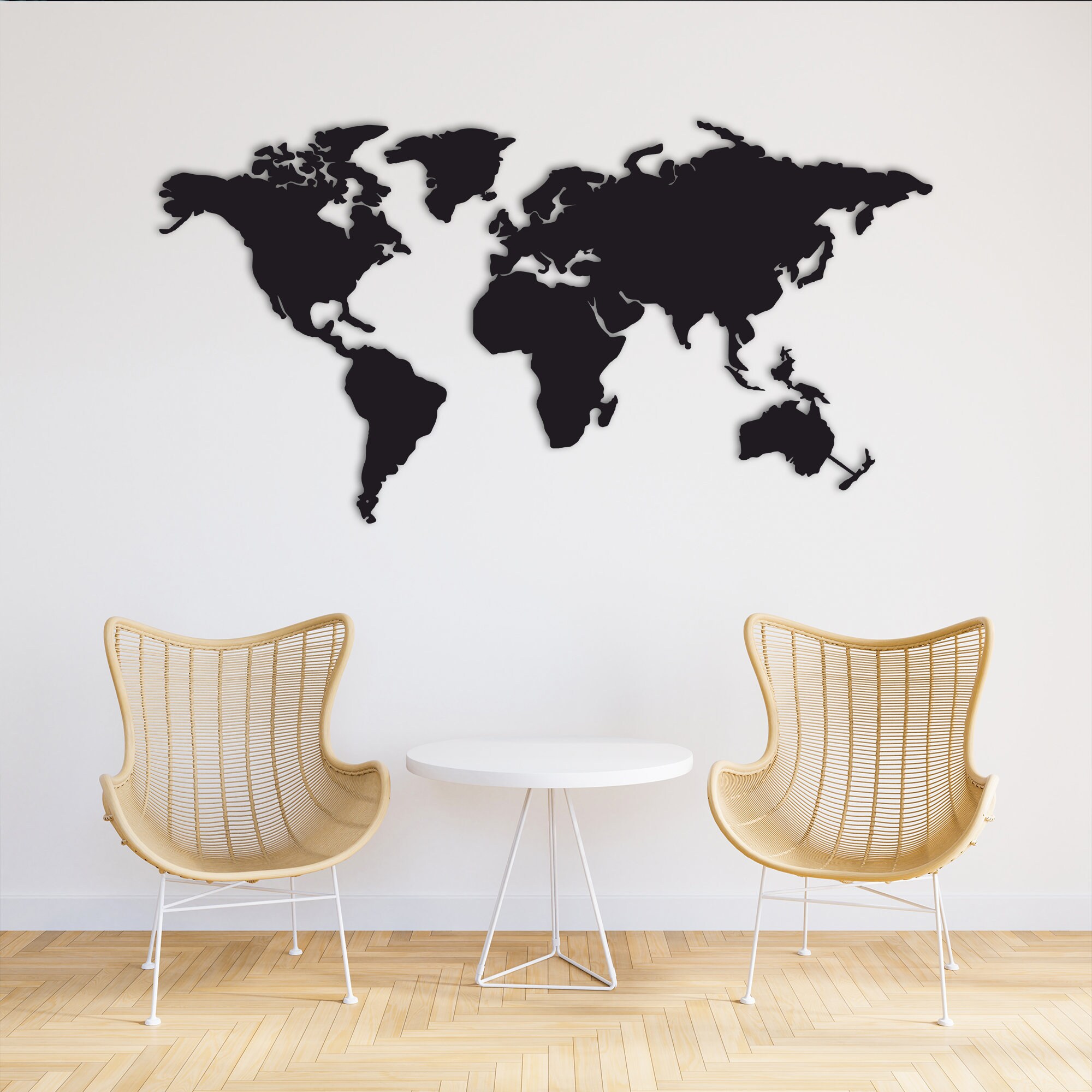 Metal World Map Wall Art Metal World Map Bedroom Wall - Etsy