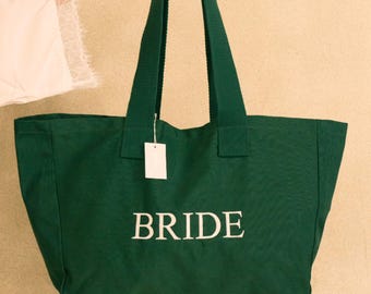 Embroidered Bride Tote Bag: Hen Party Gift