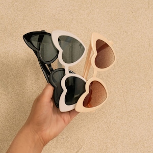Bridal Party Heart Shaped Sunglasses, Party Souvenirs, Personalised Bridesmaid Gifts, Rimless Love Heart Sunglasses