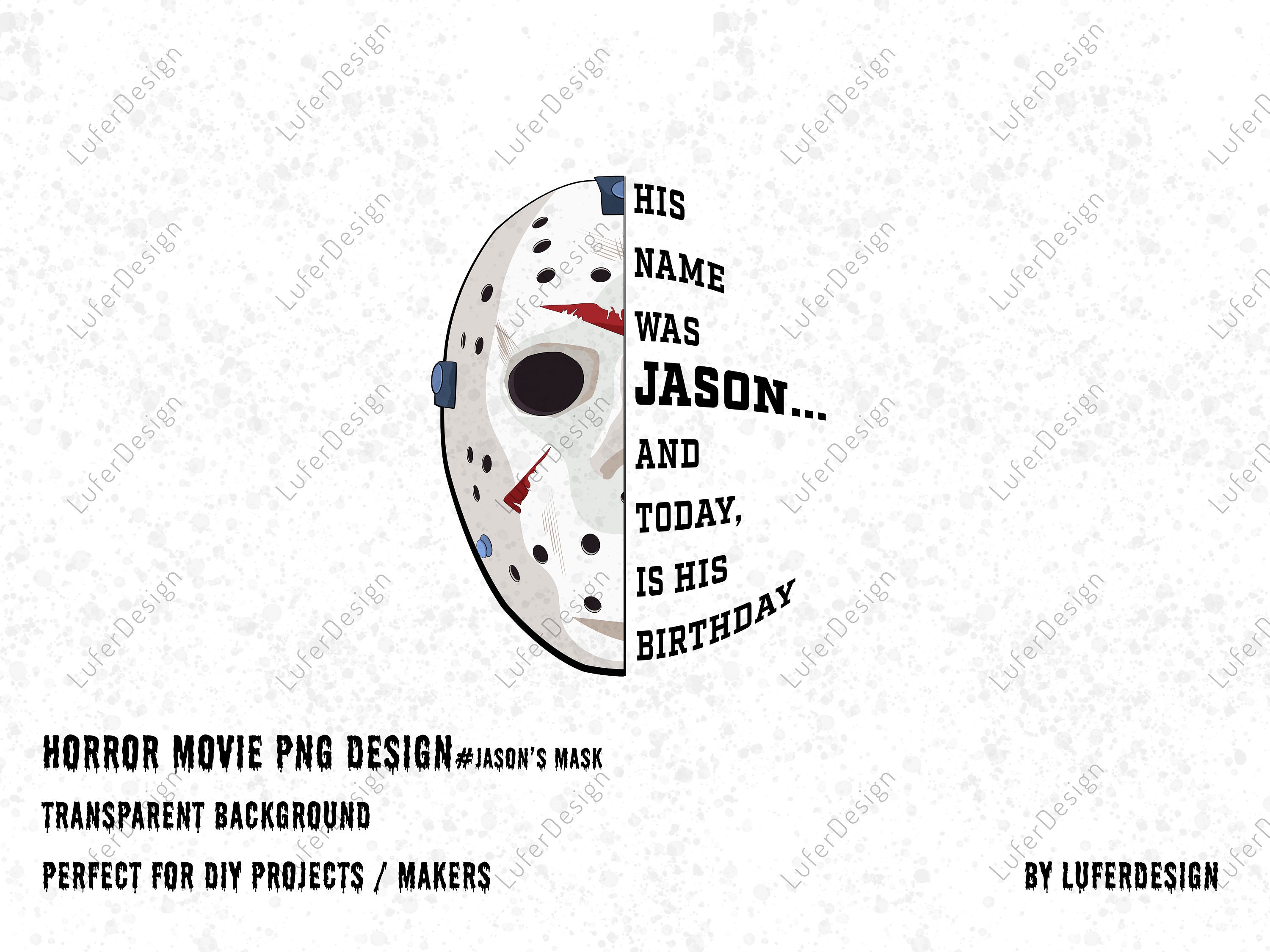 Jason's Mask Png for Halloween , Horror Movie Png Design for ...