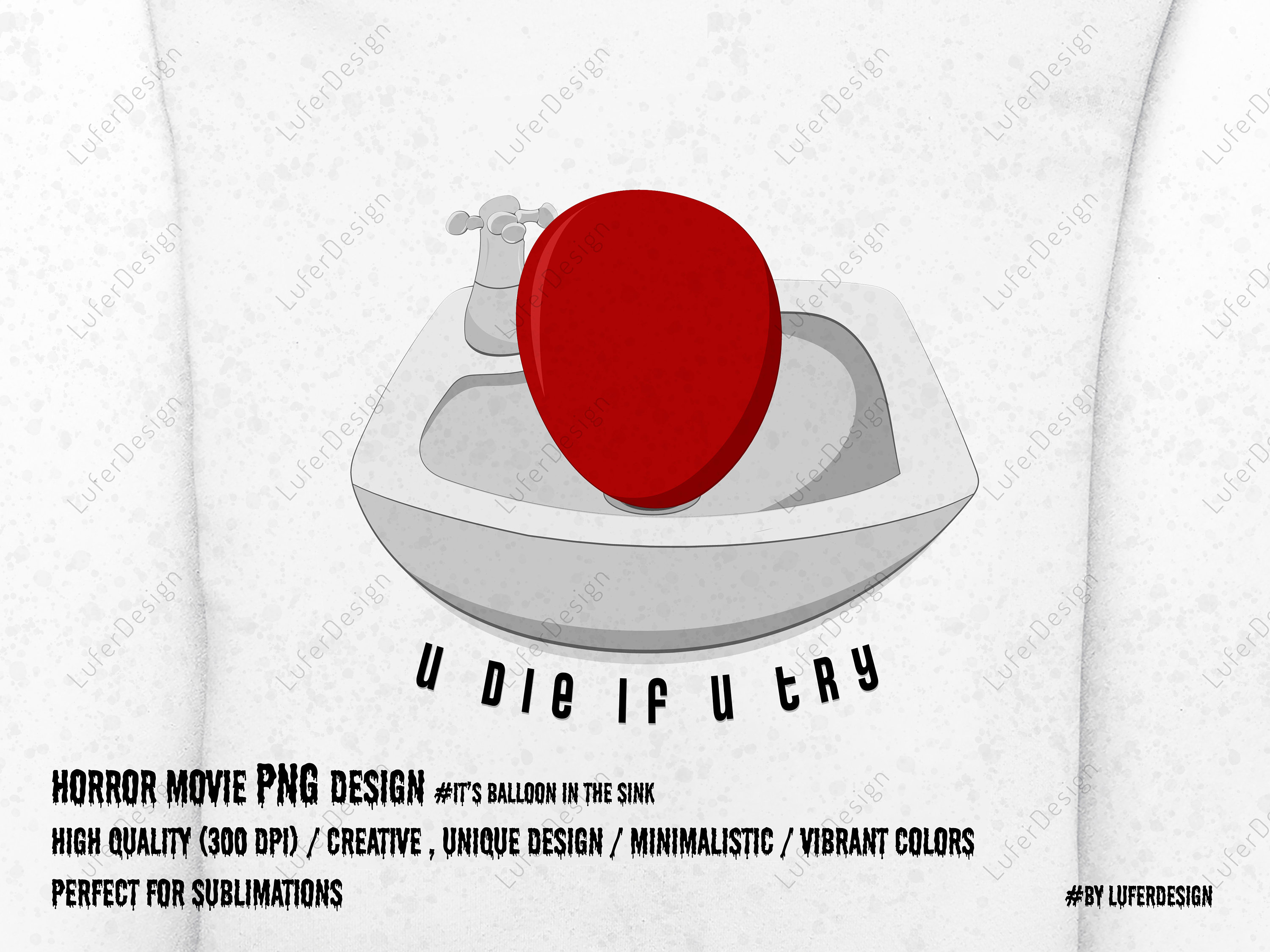 Pennywise&rsquo; Balloon Creative Png Design for Halloween, Horror Movie Png