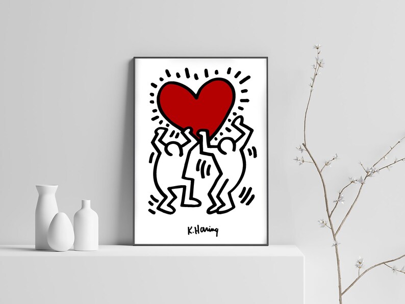 Keith Haring Love Wall Art Keith Haring Poster Set Etsy