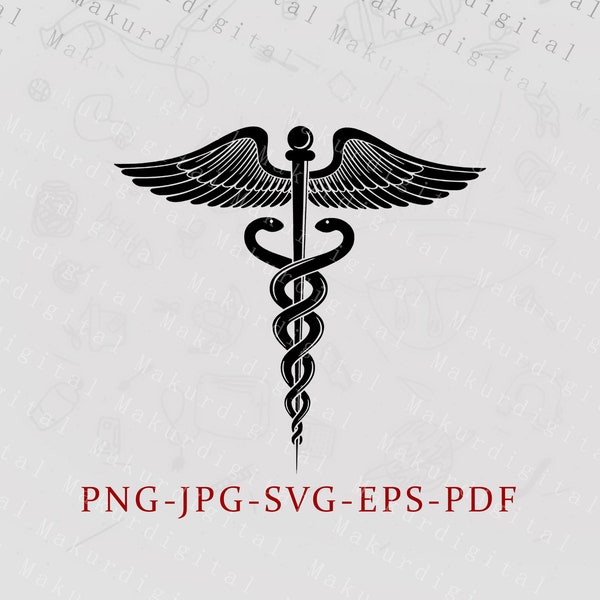 Medical Symbol SVG, Caduceus Svg, MD Svg  Doctor Svg -Instant Digital Download -jpeg, png, svg, pdf, and eps files included!