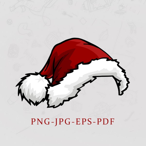 Santa Hat, Santa Hat Png Digital, Christmas Hat Png Download - Instant Digital Download - jpeg, png, pdf, and eps files included!
